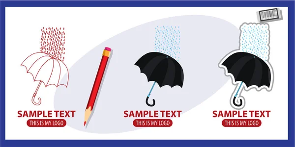 Paraguas logos conjunto — Vector de stock