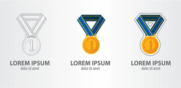 Medalj logotyper set — Stock vektor