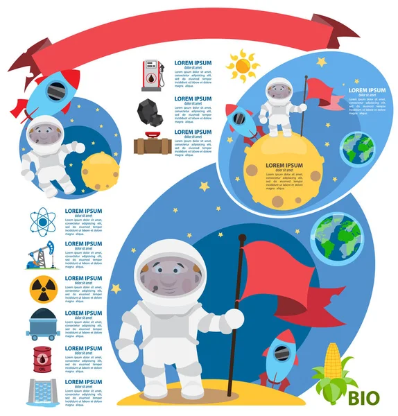 Cosmonaut in open space — Stock Vector