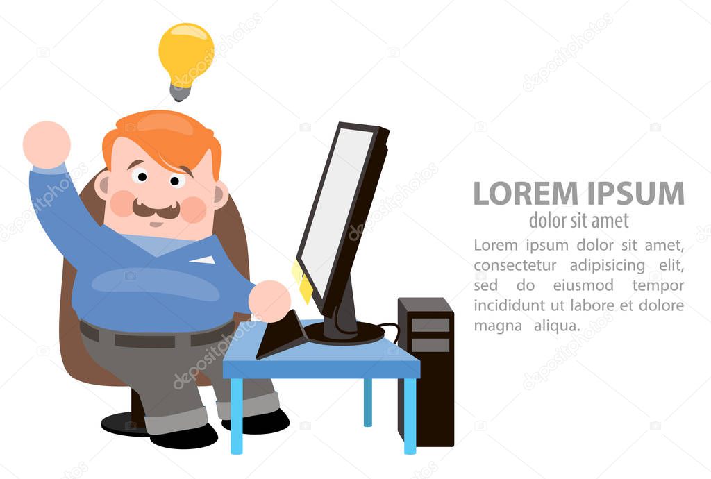Man sitting near computer