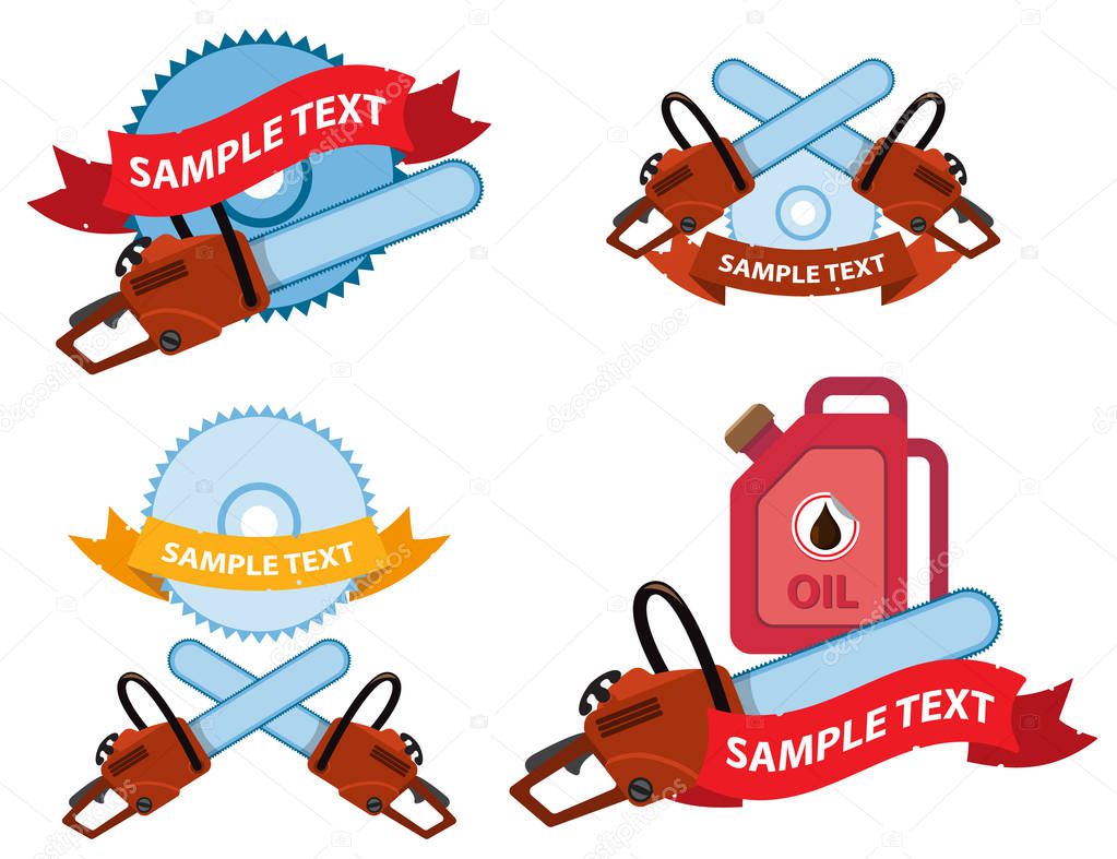 Chainsaw logo, emblem idea for timber industry, sawmill