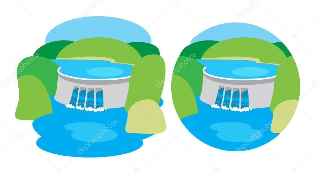 Hydroelectric power station, circle logo
