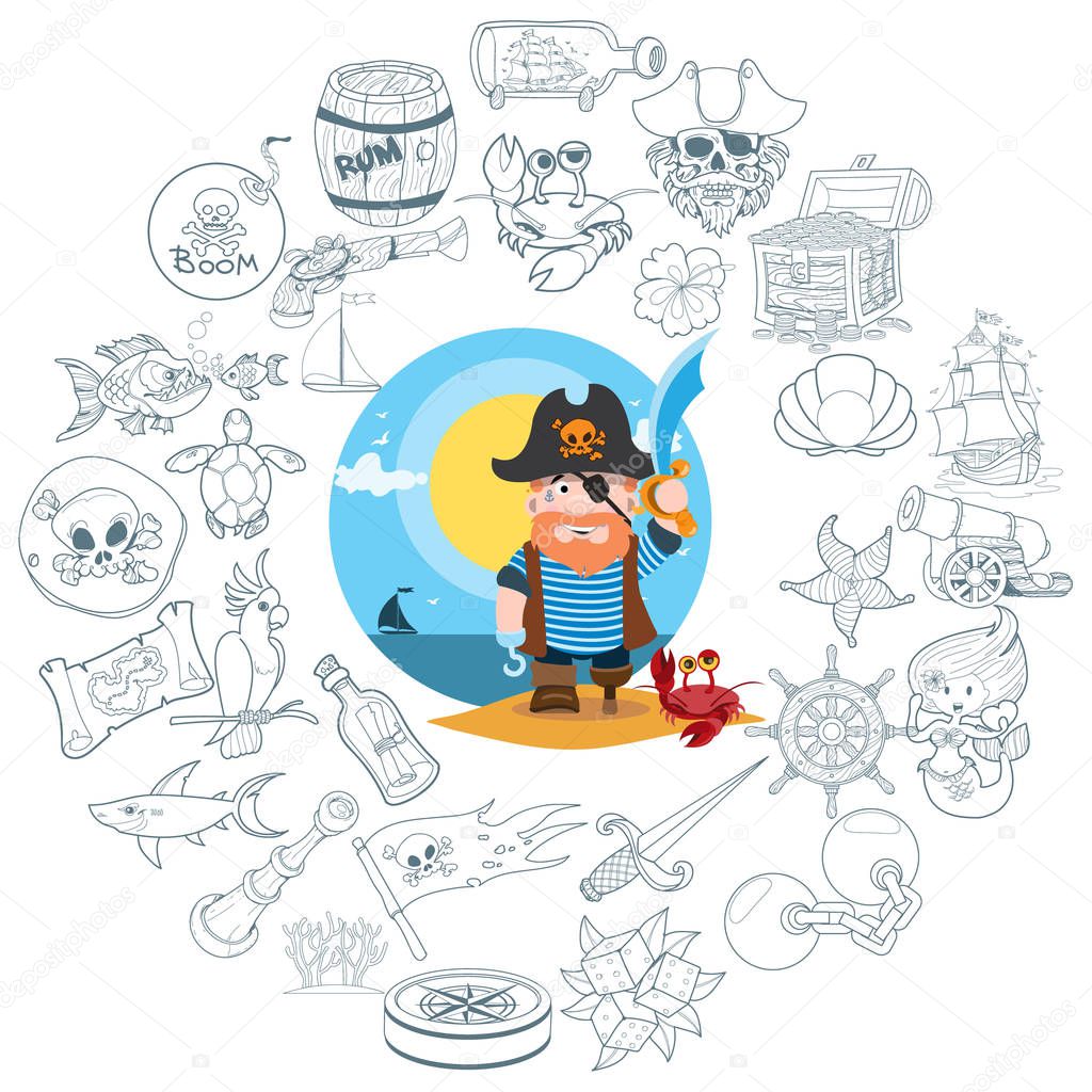 Round composition pirate theme
