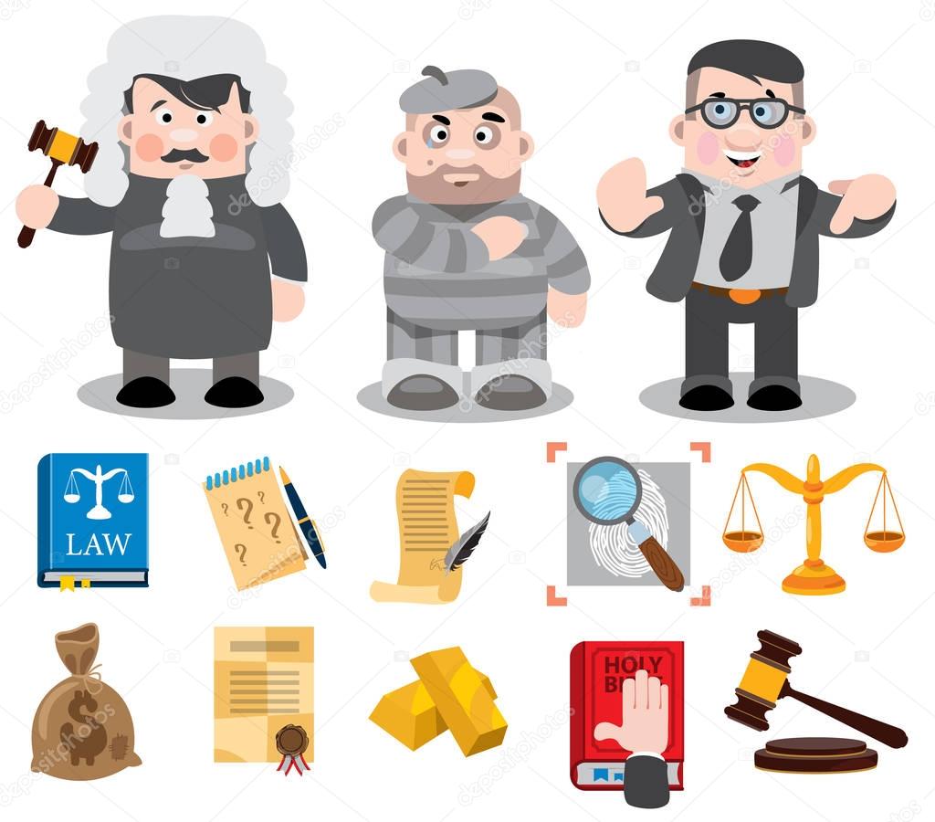 Judge, defendant, lawyer