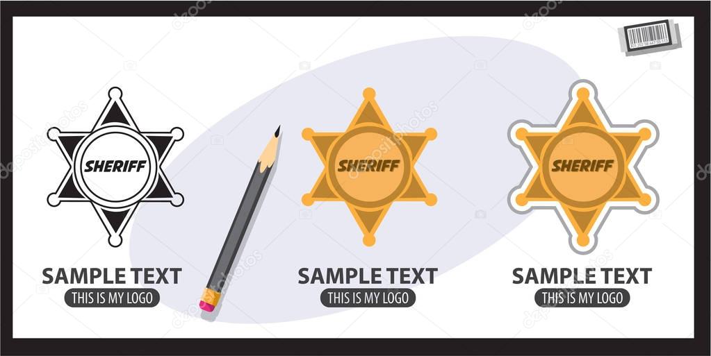 Sheriff badge logos set on grey and white background