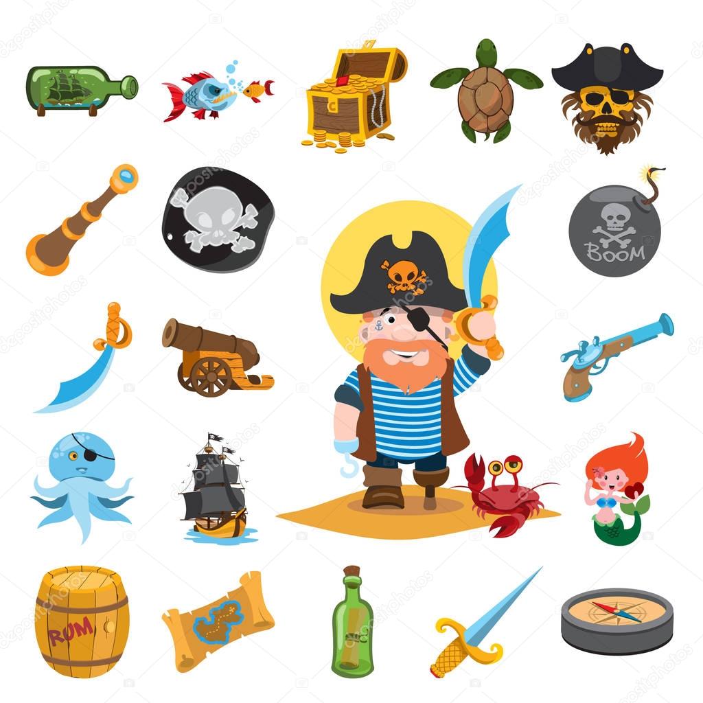 Pirate icons set