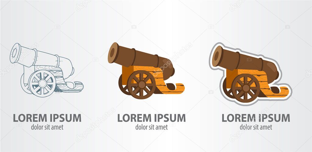 Cannon logos set on grey background with text