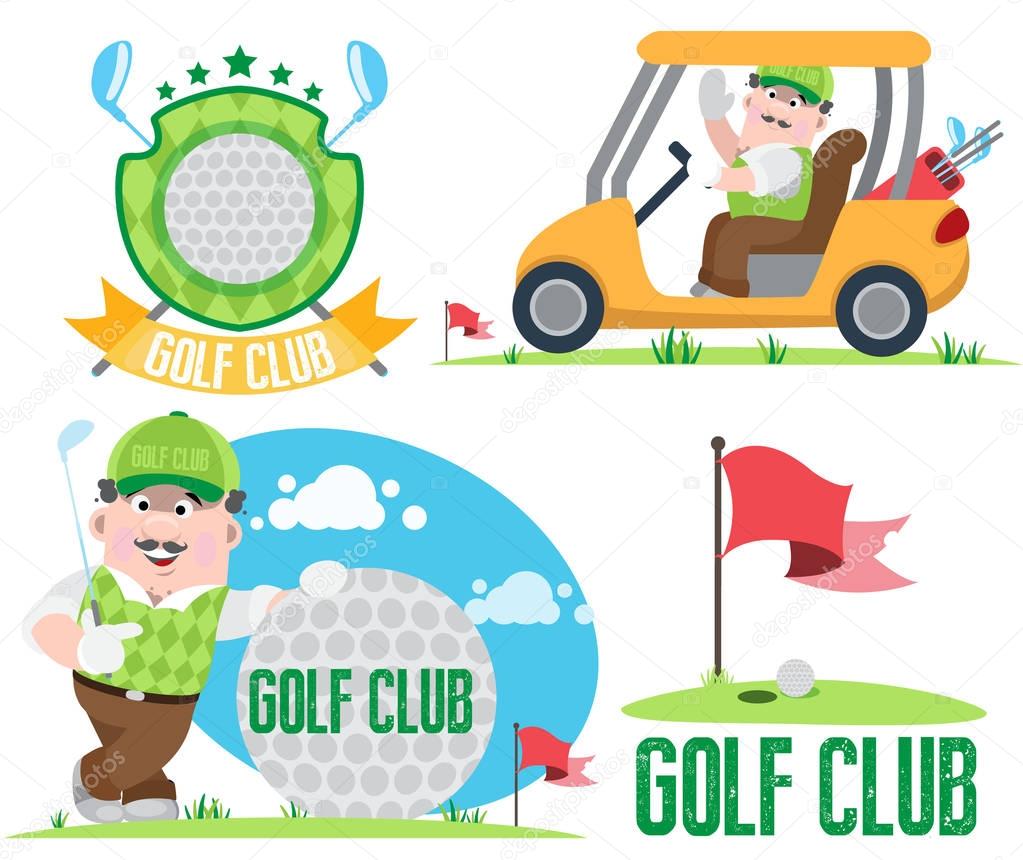 Golf club and golf infographics, vector illustration