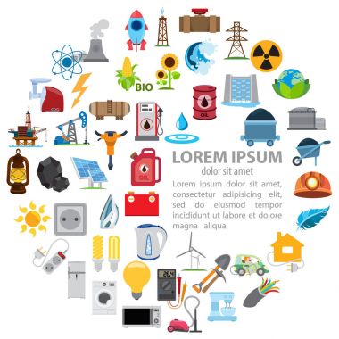 Enerji, elektrik Infographics