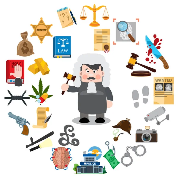 Conjunto de ícones da lei —  Vetores de Stock