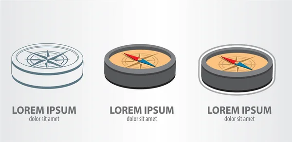 Kompass logotyper set — Stock vektor