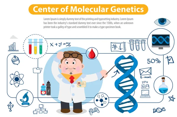 Zentrum der Molekulargenetik — Stockvektor