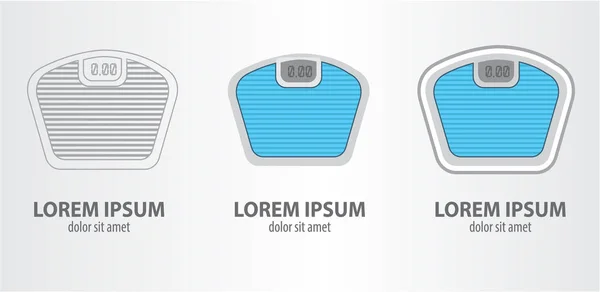 Conjunto de logotipos da máquina de pesagem — Vetor de Stock