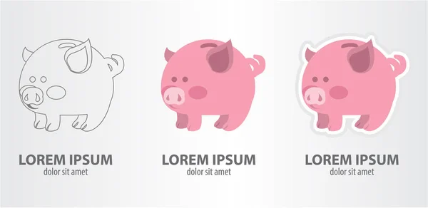 Sparschwein-Logos gesetzt — Stockvektor