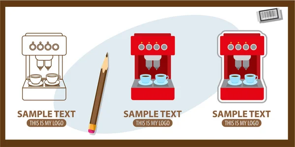 Кофеварка логотипы набор — стоковый вектор