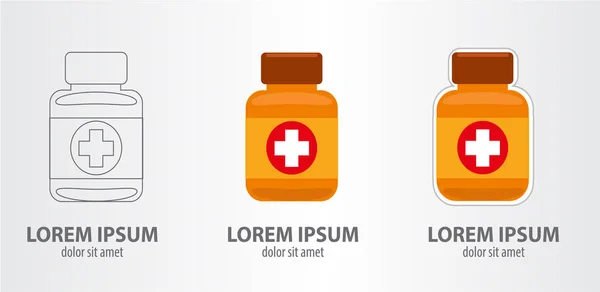 Logotipos de medicamentos conjunto — Vetor de Stock