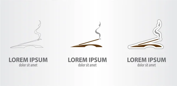 Rökelse pinne logotyper set — Stock vektor