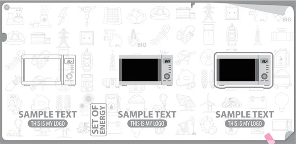 Ensemble de logos micro-ondes — Image vectorielle