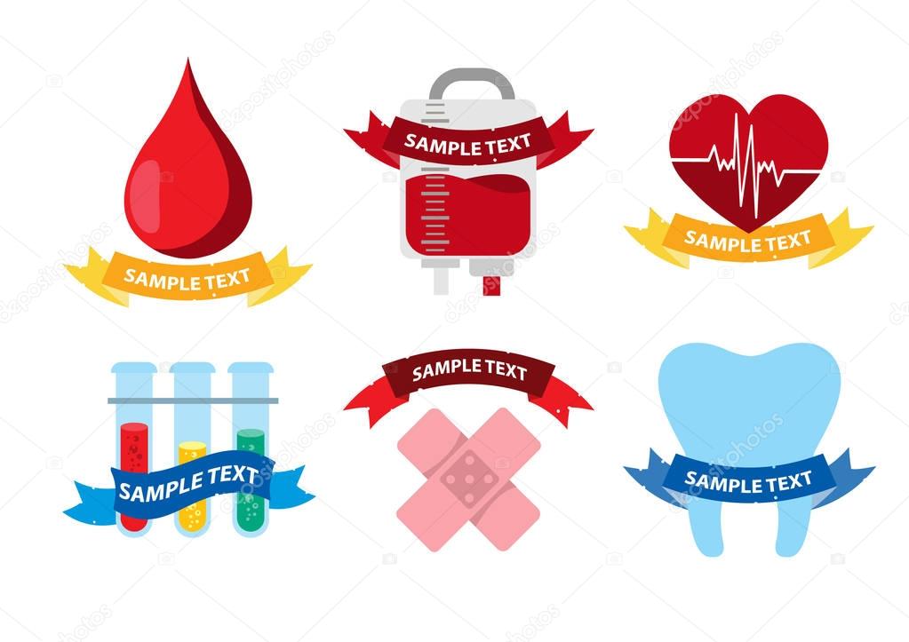 Medical logos set on white background