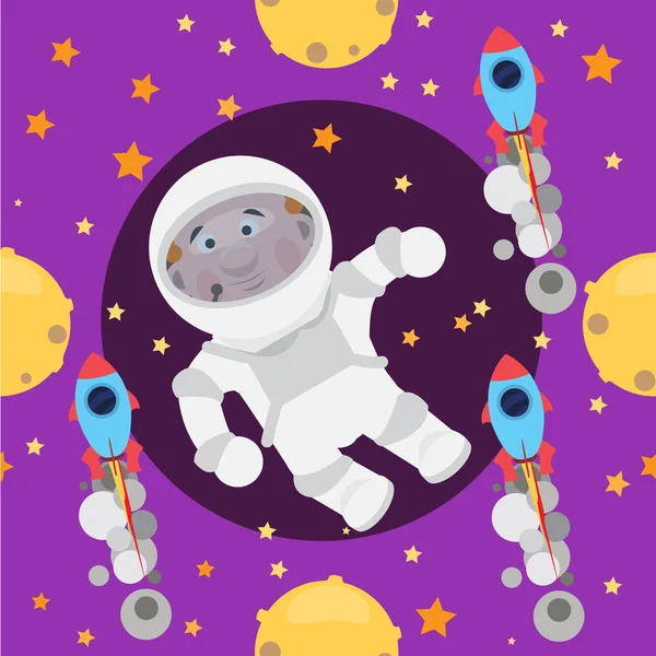 Patrón de espacio infantil sin costuras — Vector de stock