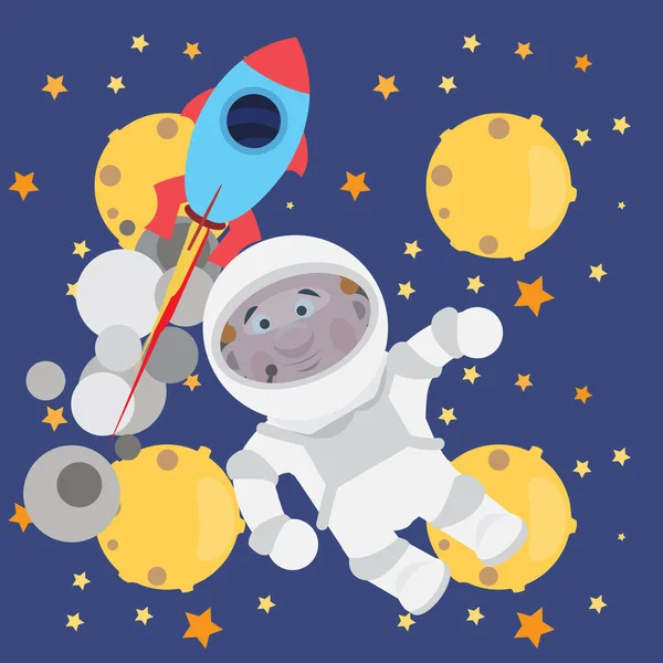 Patrón de espacio infantil sin costuras — Vector de stock