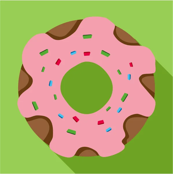 Ring in roze glazuur platte pictogram. — Stockvector