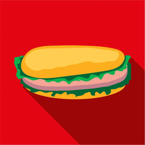 Icône hot dog plat . — Image vectorielle