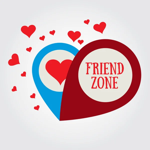 The icon with the word frend zone. — Stock Vector