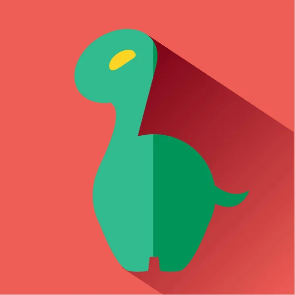 Kleine groene dinosaurus pictogram. — Stockvector