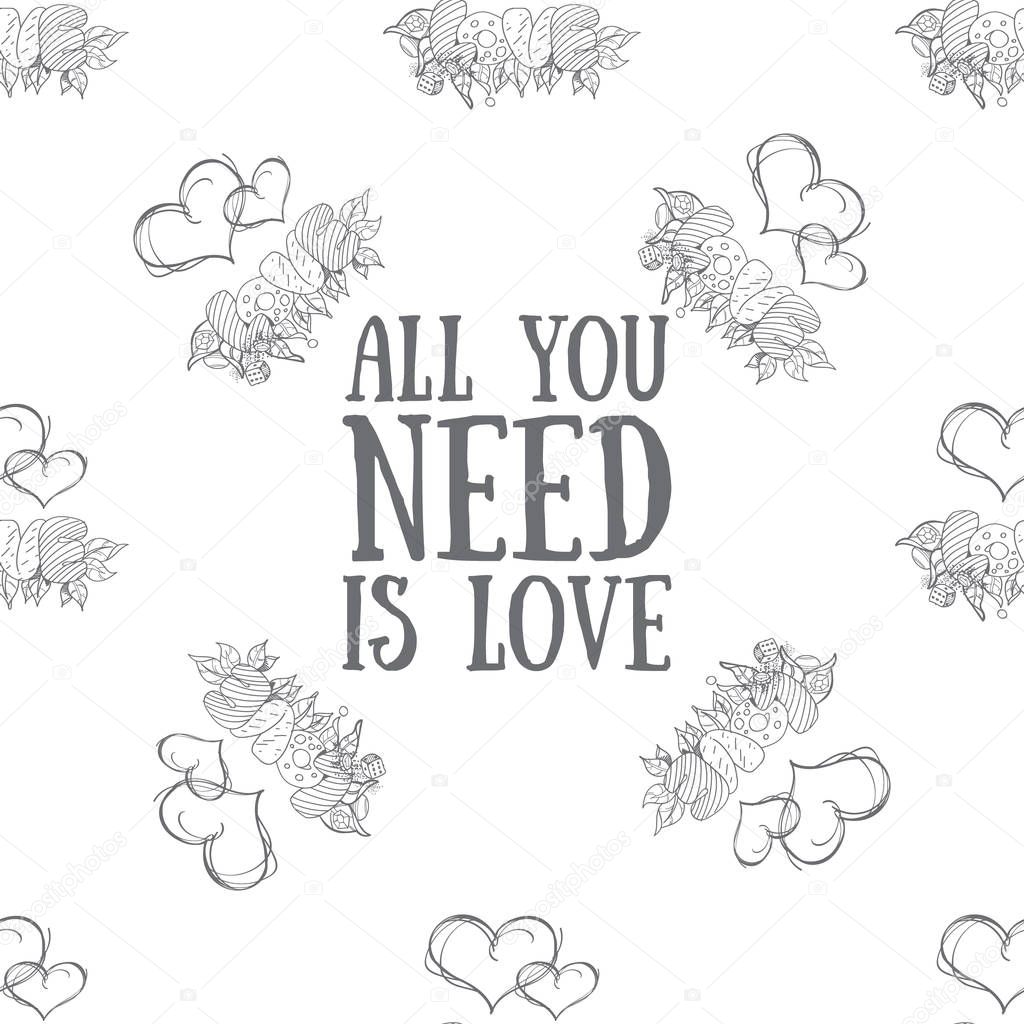 All you need is love - seamless pattern