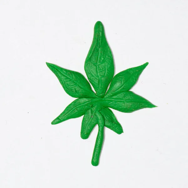 Cannabis leaf green clay.