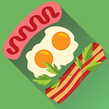 Breakfast, fried eggs vector Breakfast, fried eggs vector