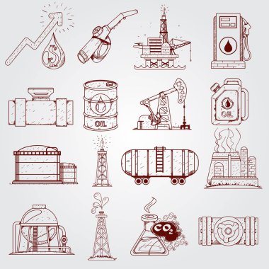 The oil industry set of logos. clipart