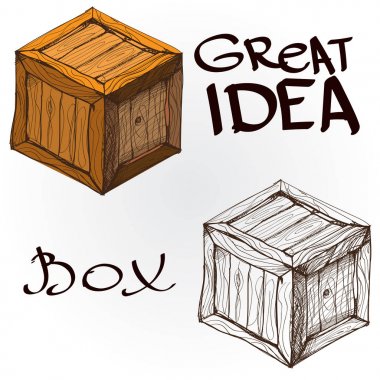 Wooden boxes of boards clipart