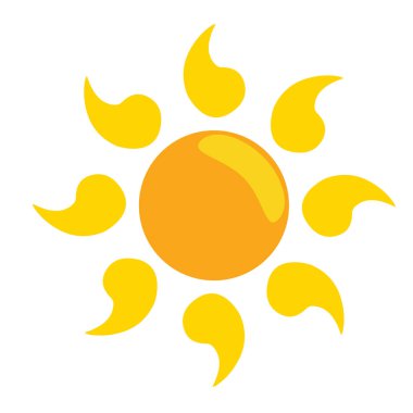 Güneş simgesi. Güneş ışınları logosu