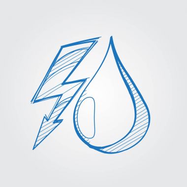 Yıldırım ve bir damla su logo. 