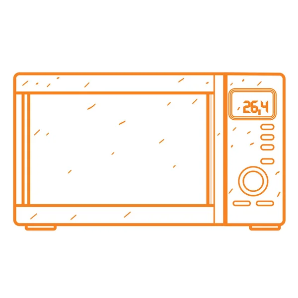 Dibujo de esquema de icono de microondas . — Vector de stock