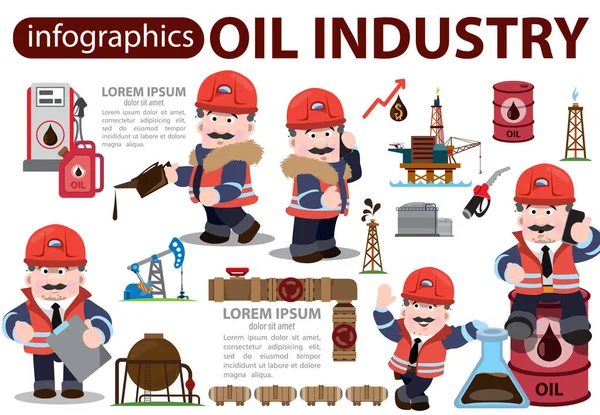 Iconos de la industria petrolera — Vector de stock