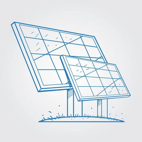 Paneles solares. Tipos de energía alternativa — Vector de stock
