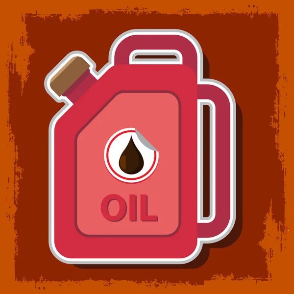 Bote con combustible. Bote de aceite del motor . — Vector de stock