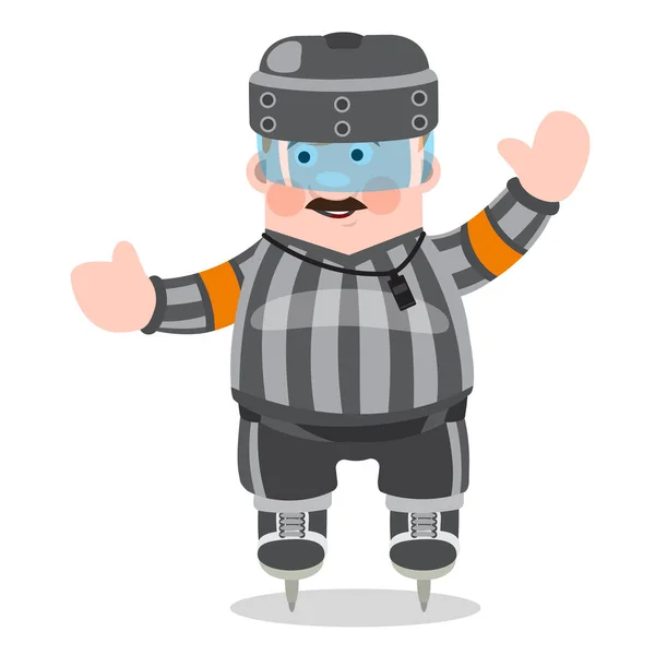 Hockey referee in a cartoon style. — Stock Vector