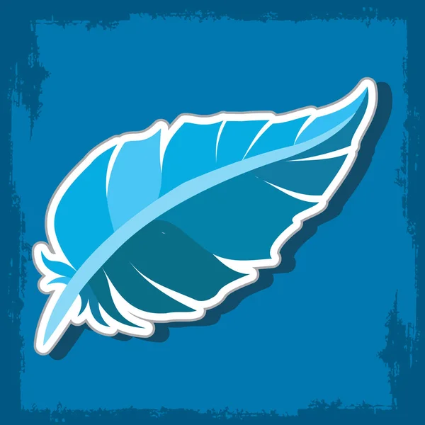 Logo de plumas en azul — Archivo Imágenes Vectoriales