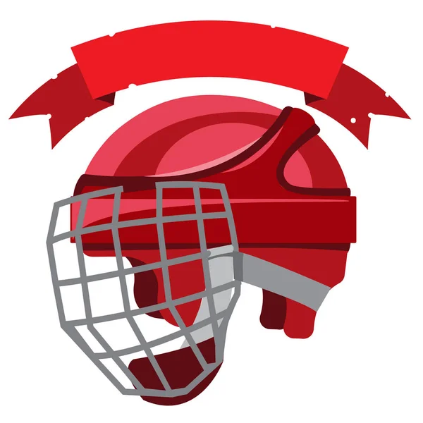 Ein Eishockeyhelm mit einem Banner — Stockvektor