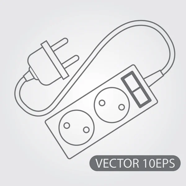 Elektrische verlengsnoer. — Stockvector