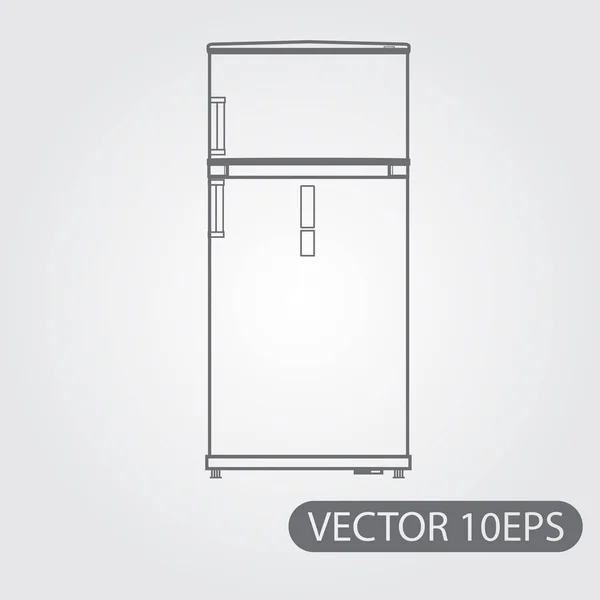 Overzicht van de koelkast zwart-wit tekening. — Stockvector