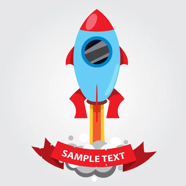 Foguete de desenho animado colorido voa no ícone do espaço . —  Vetores de Stock