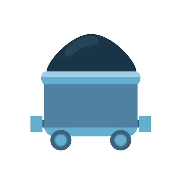 Trolley met kolen pictogram. — Stockvector