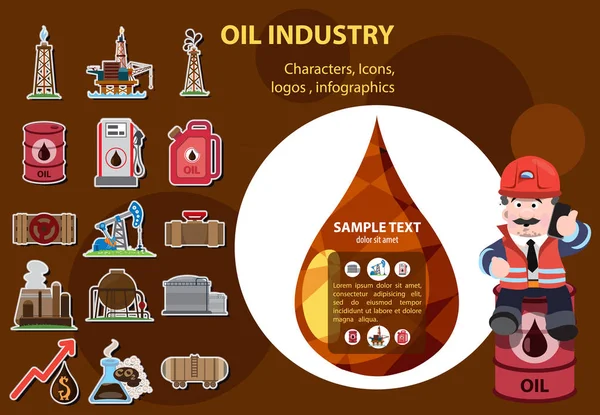 Ikony průmyslu ropy — Stockový vektor
