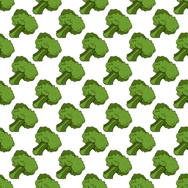 Seamless pattern with broccoli. — Stock Vector