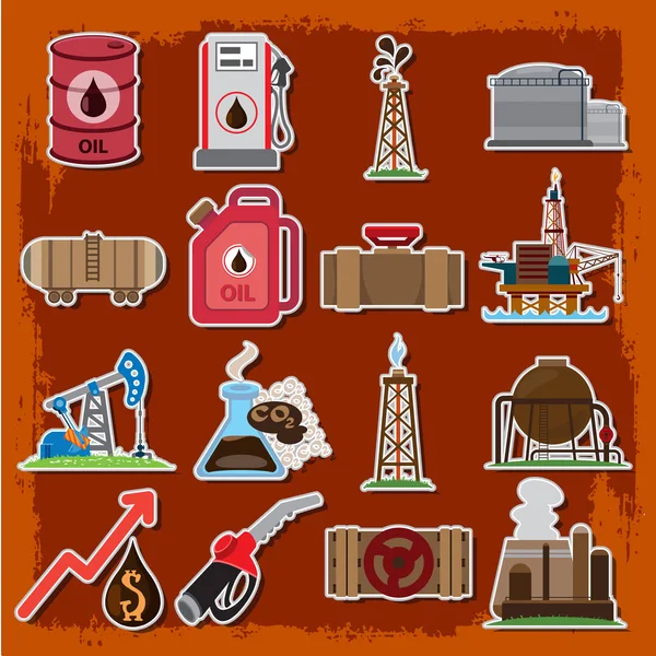 El conjunto de logos de la industria petrolera . — Archivo Imágenes Vectoriales
